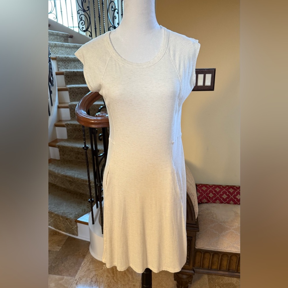 Lole  Cream Ribbed Dress
